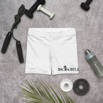 Load image into Gallery viewer, Skin so Black biker shorts (white)
