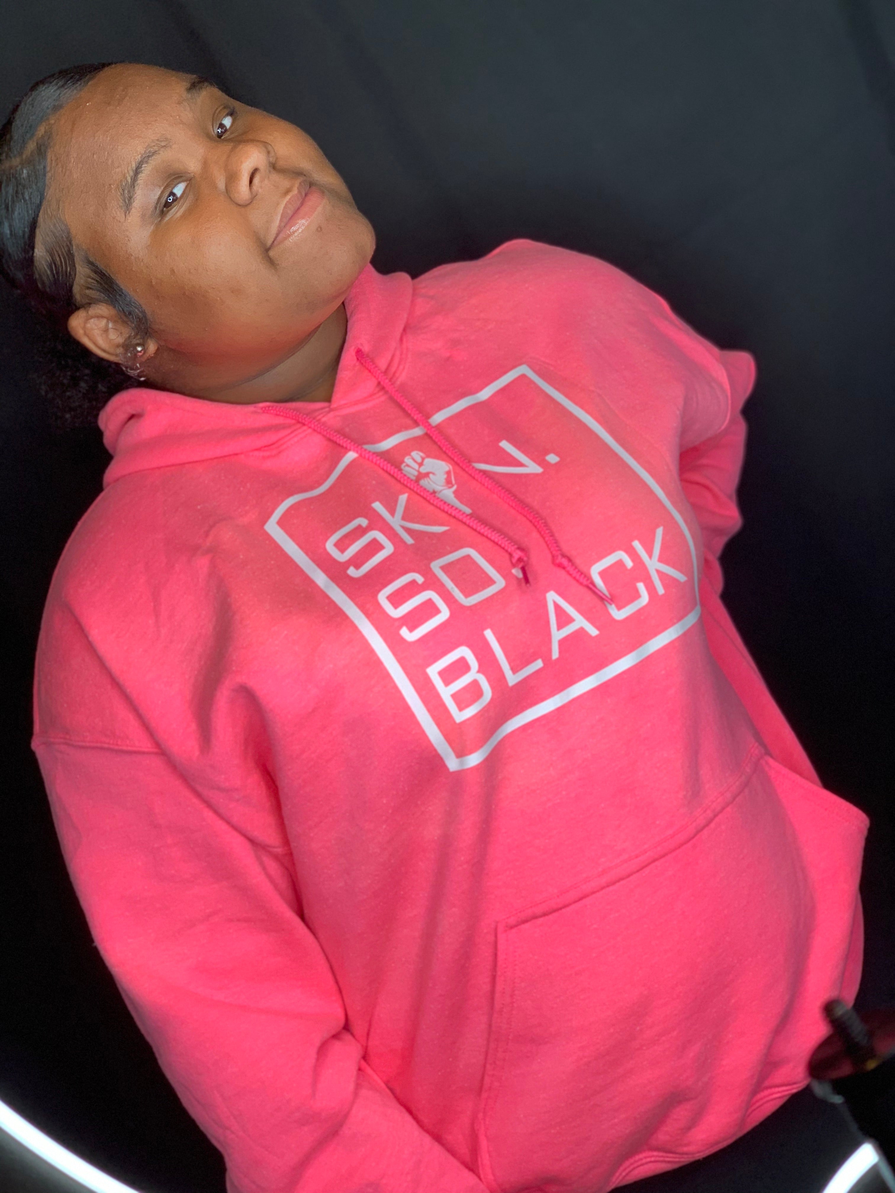 ADULT SKIN.SO.BLACK SOLID HOODIE Pink