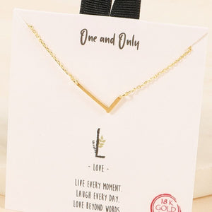 Initial Gold Dip Short Necklace