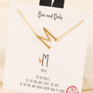 Initial Gold Dip Short Necklace