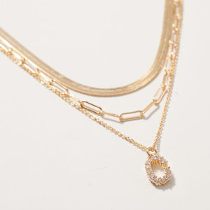 Initial Letter Charm Necklace