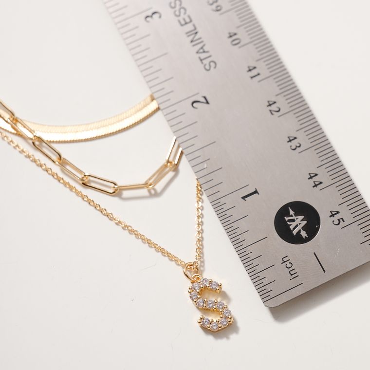 Initial Letter Charm Necklace