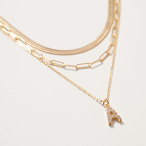 Initial Letter Charm Necklace