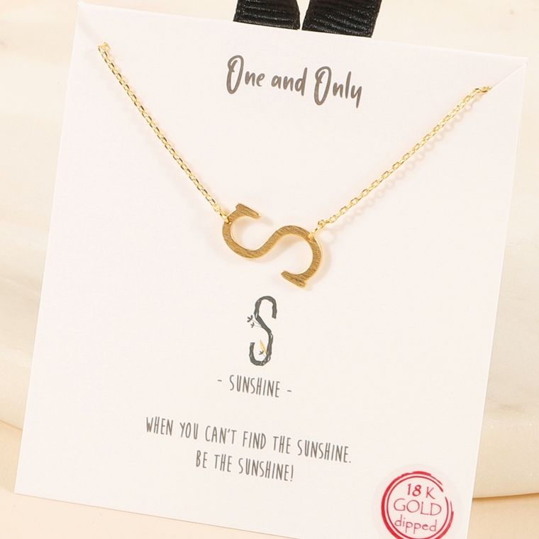 Initial Gold Dip Short Necklace