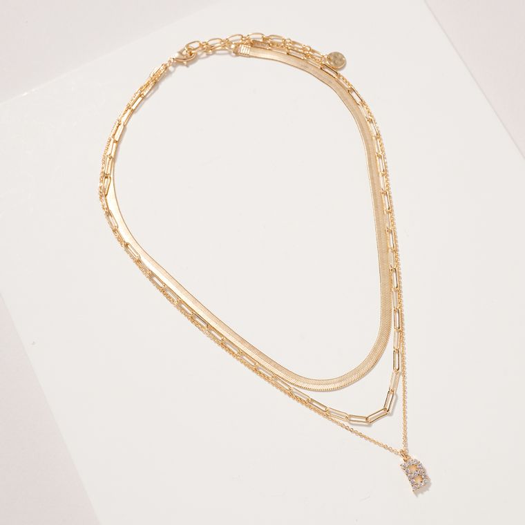 Initial Letter Charm Necklace