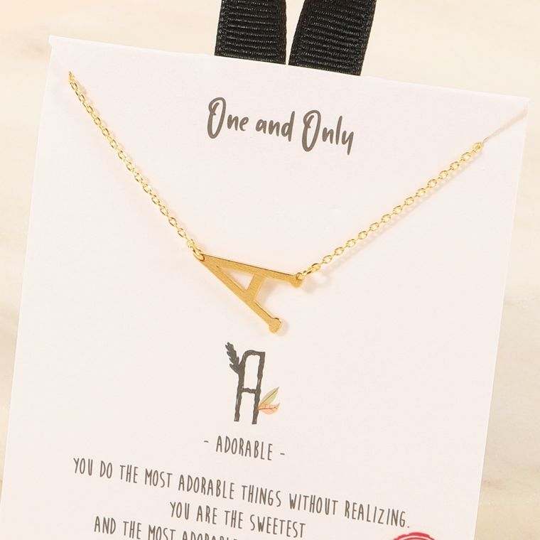 Initial Gold Dip Short Necklace