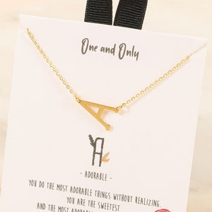 Initial Gold Dip Short Necklace
